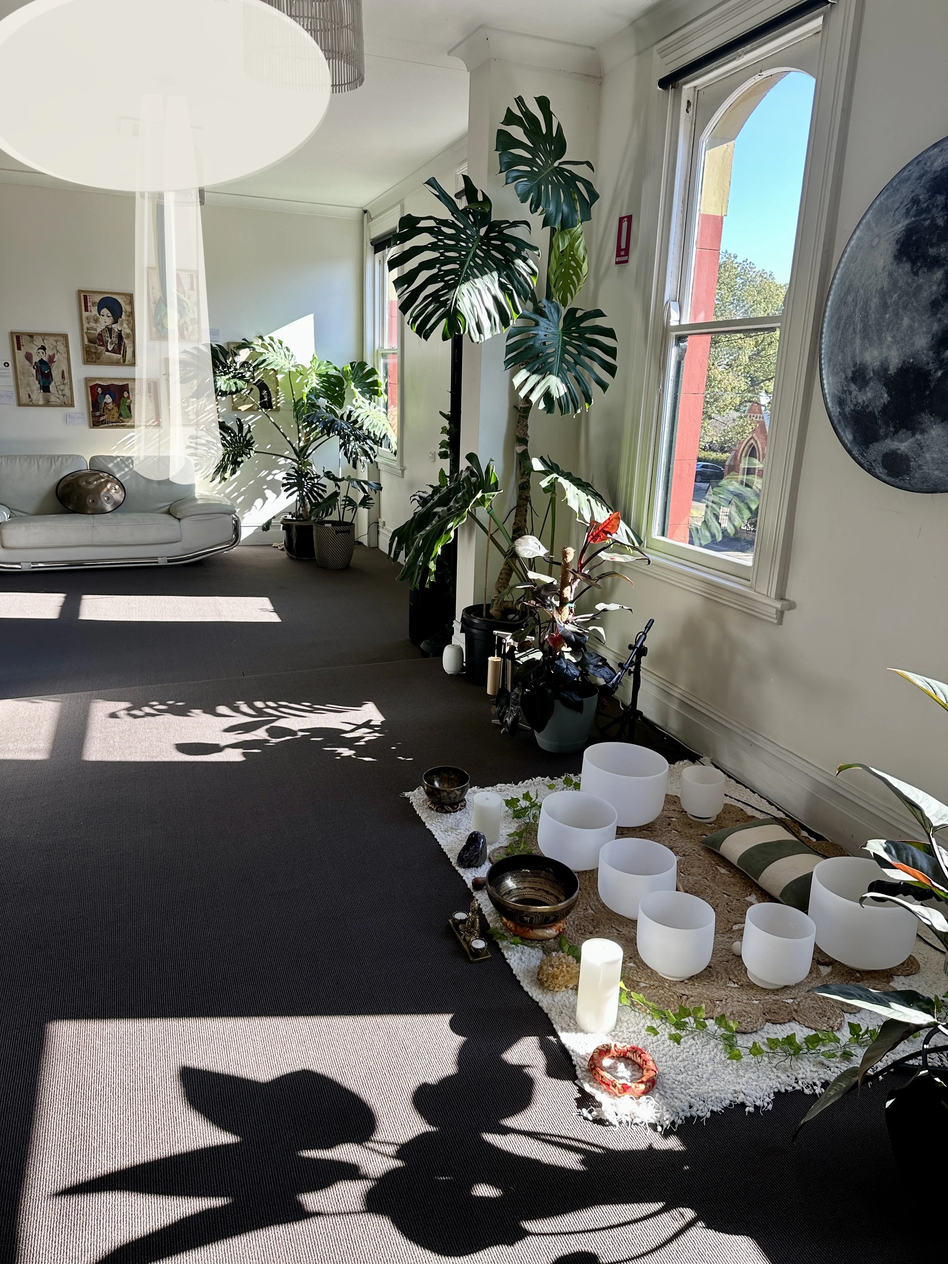Private sound bath setup at Mystic Wellness Petersham